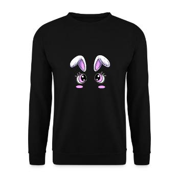 Cute Face Eyes Design - Unisex Sweatshirt - black - Front - Alina (178cm) & Michal (187cm)
