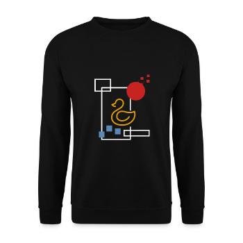 Canard « collection abstraite de canards » étang à canards domestiques - Sweat-shirt Unisexe - noir - Devant - Alina (178cm) & Michal (187cm)