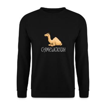 Camelicious Cute Camels Wildlife Desert Animal - Unisex Sweatshirt - black - Front - Alina (178cm) & Michal (187cm)