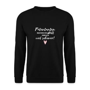 Patentanten machen die Welt viel schöner - Unisex Pullover - Schwarz - Vorne - Alina (178cm) & Michal (187cm)