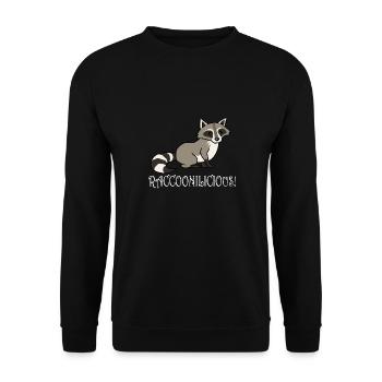 Raccoonilicious Ironisches Sprichwort Lustiger - Unisex Pullover - Schwarz - Vorne - Alina (178cm) & Michal (187cm)