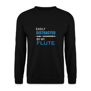 Flute Player Funny Sayig Classic Orchestra Flutist - Unisex Sweatshirt - black - Front - Alina (178cm) & Michal (187cm)