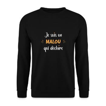 Je suis un malou qui déchire - Sweat-shirt Unisexe - noir - Devant - Alina (178cm) & Michal (187cm)