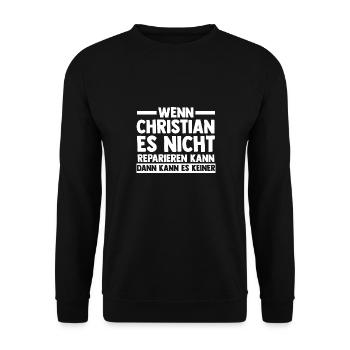 Christian - Unisex Pullover - Schwarz - Vorne - Alina (178cm) & Michal (187cm)