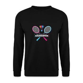 Badminton Quote Cool Retro Hobby Badminton Sports - Sweat-shirt Unisexe - noir - Devant - Alina (178cm) & Michal (187cm)
