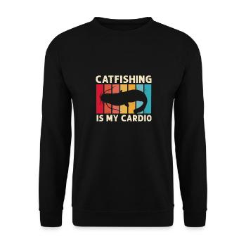 Catfish Fishing Catfish Anglers - Unisex Sweatshirt - black - Front - Alina (178cm) & Michal (187cm)