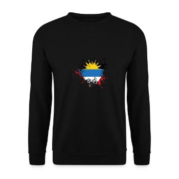 Antigua and Barbuda flag - Unisex Sweatshirt - black - Front - Alina (178cm) & Michal (187cm)