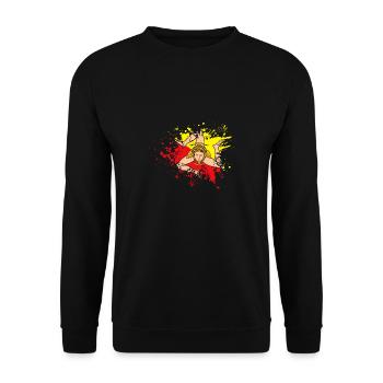 Sicily Flag Italy Sicily - Unisex Sweatshirt - black - Front - Alina (178cm) & Michal (187cm)