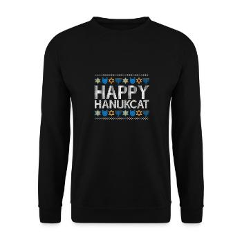 Jewish Hanukkah Hanukcat Star Of David Menorah - Unisex Pullover - Schwarz - Vorne - Alina (178cm) & Michal (187cm)