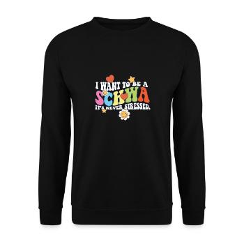 Professeur d’anglais Je veux être un Schwa ELA Life - Sweat-shirt Unisexe - noir - Devant - Alina (178cm) & Michal (187cm)