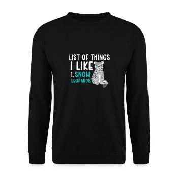 Snow leopard - Unisex Sweatshirt - black - Front - Alina (178cm) & Michal (187cm)