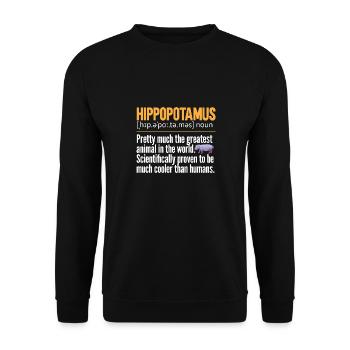 Hippopotame Hippopotame - Sweat-shirt Unisexe - noir - Devant - Alina (178cm) & Michal (187cm)