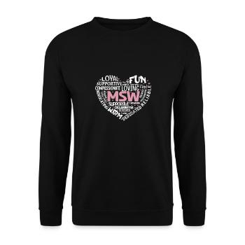 Master Of Social Work Soziale Arbeit Studium - Unisex Pullover - Schwarz - Vorne - Alina (178cm) & Michal (187cm)