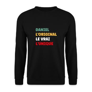 Daniel - Sweat-shirt Unisexe - noir - Devant - Alina (178cm) & Michal (187cm)