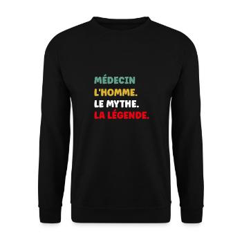médecin - Sweat-shirt Unisexe - noir - Devant - Alina (178cm) & Michal (187cm)