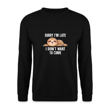 Faultierliebhaber sagt lustige faule Faultiere schlafen - Unisex Pullover - Schwarz - Vorne - Alina (178cm) & Michal (187cm)