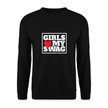 Autism Awareness I Heart Autism Warrior Design - Unisex Pullover - Schwarz - Vorne - Alina (178cm) & Michal (187cm)