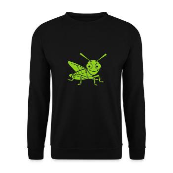 Heuschrecke - Unisex Pullover - Schwarz - Vorne - Alina (178cm) & Michal (187cm)