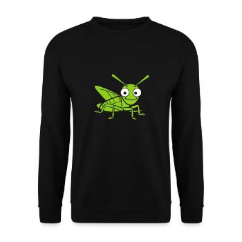 Heuschrecke - Unisex Pullover - Schwarz - Vorne - Alina (178cm) & Michal (187cm)
