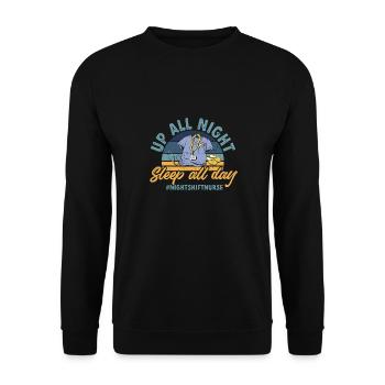 Night Shift Nurse - Unisex Sweatshirt - black - Front - Alina (178cm) & Michal (187cm)