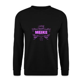 Meike als Baby - Unisex Pullover - Schwarz - Vorne - Alina (178cm) & Michal (187cm)