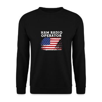 Amateur Radio Radio Antenna - Unisex Sweatshirt - black - Front - Alina (178cm) & Michal (187cm)