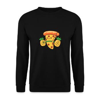 Pizza Hawaii Pizza Pineapple - Unisex Sweatshirt - black - Front - Alina (178cm) & Michal (187cm)