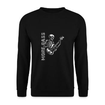 Crâne de squelette avec guitare basse et basse Saying More - Sweat-shirt Unisexe - noir - Devant - Alina (178cm) & Michal (187cm)