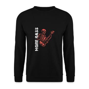Crâne de squelette avec guitare basse et basse Saying More - Sweat-shirt Unisexe - noir - Devant - Alina (178cm) & Michal (187cm)