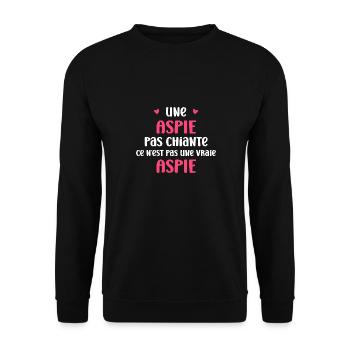 Aspie - Sweat-shirt Unisexe - noir - Devant - Alina (178cm) & Michal (187cm)