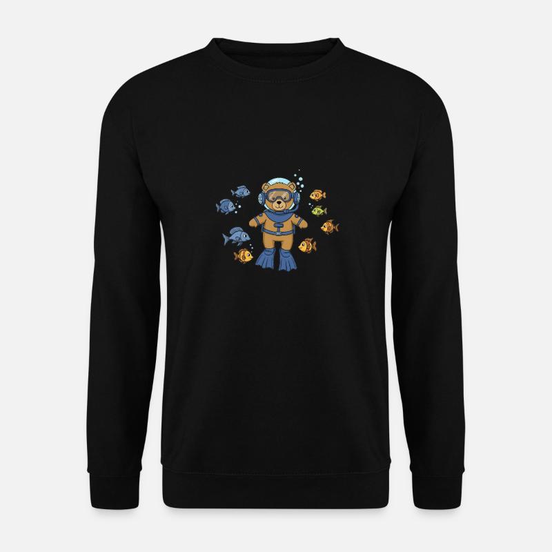 Teddy Bear Diver - Unisex Sweatshirt - black