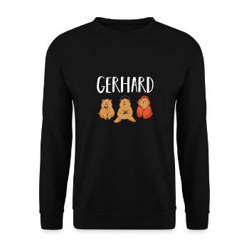 Gamer Zocker Zocken Gaming Gerhard - Sweat-shirt Unisexe - noir - Devant - Alina (178cm) & Michal (187cm)