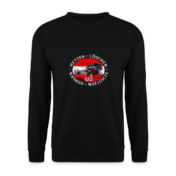 Austrian Firefighter ONE - Feuerwehr Österreich - Unisex Pullover - Schwarz - Vorne - Alina (178cm) & Michal (187cm)