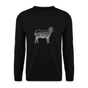 Schaf vintage retro für Landwirt Bauer Schafhirte - Unisex Pullover - Schwarz - Vorne - Alina (178cm) & Michal (187cm)