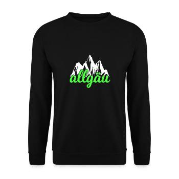 Allgäu Mountains Hiking Climbing - Unisex Sweatshirt - black - Front - Alina (178cm) & Michal (187cm)
