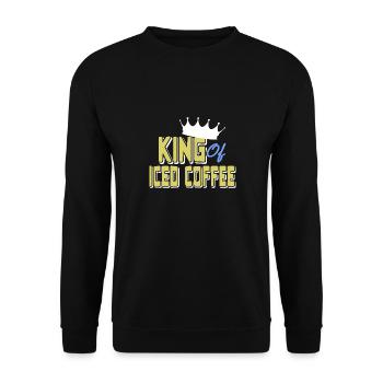 King of Iced Of Coffee Awesome Retro T-Shirt - Unisex Sweatshirt - black - Front - Alina (178cm) & Michal (187cm)