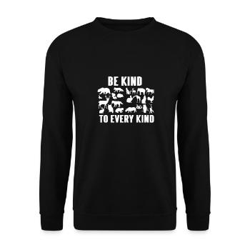 Be Kind To Every Kind Awesome Vegan Message - Unisex Sweatshirt - black - Front - Alina (178cm) & Michal (187cm)