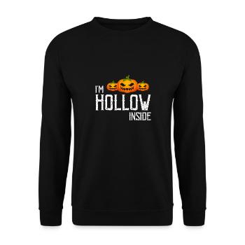 I'm Hallow Inside Funny Halloween Pumpkin - Unisex Pullover - Schwarz - Vorne - Alina (178cm) & Michal (187cm)