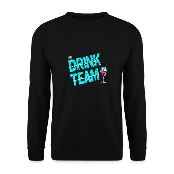 The Drink Team Cool Retro Vintage Wine Lover - Unisex Pullover - Schwarz - Vorne - Alina (178cm) & Michal (187cm)