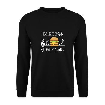 Chef amateur de hamburgers, musicien de musique - Sweat-shirt Unisexe - noir - Devant - Alina (178cm) & Michal (187cm)