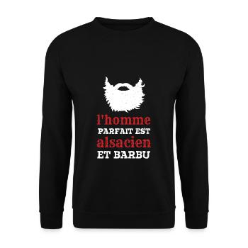 Homme Parfait Est Alsacien Barbu Alsace Père - Unisex Pullover - Schwarz - Vorne - Alina (178cm) & Michal (187cm)