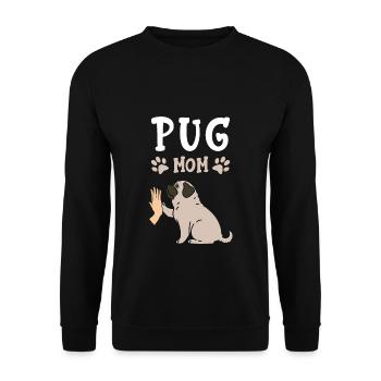 Mops Mama Hund Hund Besitzer Geschenk Hund Mama - Unisex Pullover - Schwarz - Vorne - Alina (178cm) & Michal (187cm)