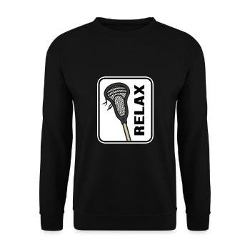 Lacrosse Relax Lacrosse Racket Lacrosse Player - Unisex Sweatshirt - black - Front - Alina (178cm) & Michal (187cm)
