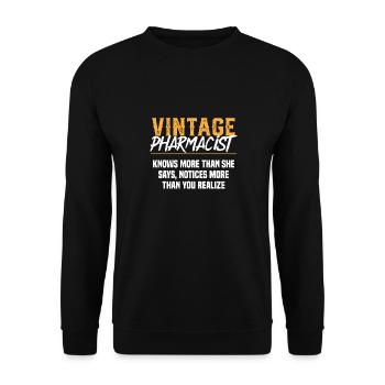 Jahrgang Apotheker Pharmazie Pharma Tech Pharmazie - Unisex Pullover - Schwarz - Vorne - Alina (178cm) & Michal (187cm)
