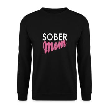 Sober Mom Retro Sobriety Designs - Unisex Pullover - Schwarz - Vorne - Alina (178cm) & Michal (187cm)