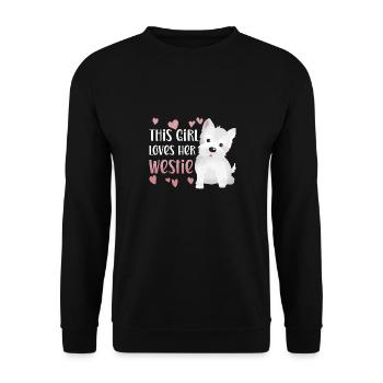 West Highland White Terrier Westie - Unisex Pullover - Schwarz - Vorne - Alina (178cm) & Michal (187cm)