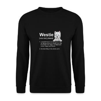 West Highland White Terrier Westie - Unisex Pullover - Schwarz - Vorne - Alina (178cm) & Michal (187cm)