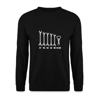 Artisan Outil Mécanicien Ouvre-bouteille 0,33 - Sweat-shirt Unisexe - noir - Devant - Alina (178cm) & Michal (187cm)