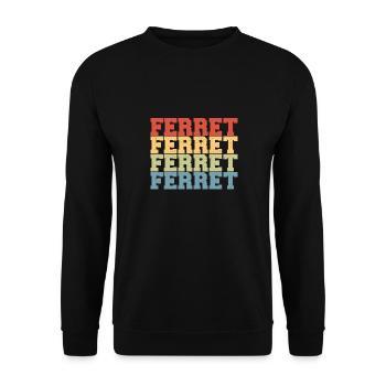 Weasel Retro Ferret Mignon Vintage - Sweat-shirt Unisexe - noir - Devant - Alina (178cm) & Michal (187cm)