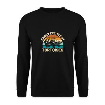 Easily Excited By Tortoises Vintage Sunset Retro T - Unisex Pullover - Schwarz - Vorne - Alina (178cm) & Michal (187cm)
